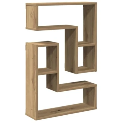 Afbeelding van vidaXL Wandschappen kubus 2 st 50x15x50 cm hout artisanaal eiken