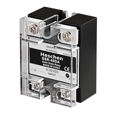 Afbeelding van Heschen Eenfasig statisch relais DC/AC, SSR 40DA, ingang 4 32 VDC, uitgang 24 480 VAC, 40 A, 50 60 Hz