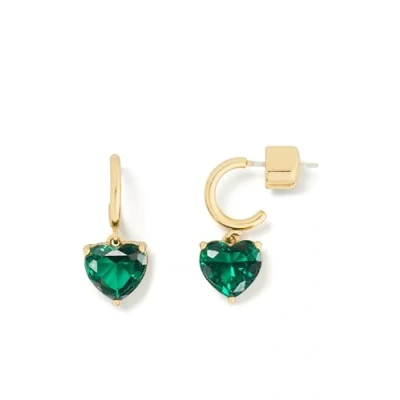 Afbeelding van kate spade new york Heart Huggies Oorbellen, Dames, Maat: One Size, Green
