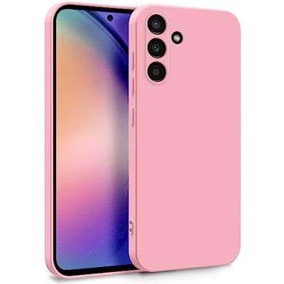 Afbeelding van MyGadget Beschermhoes van siliconen, compatibel met Samsung Galaxy A54 5G, zachte en soepele TPU hoes microvezelvoering, extra dun licht, lichtroze