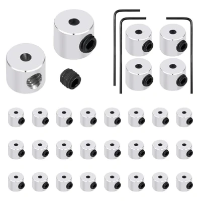 Afbeelding van Set van 30 metalen vergrendelingspinnen met sleutel voor spelden, sieraden, broches, naambordjes, 6 x 5 mm