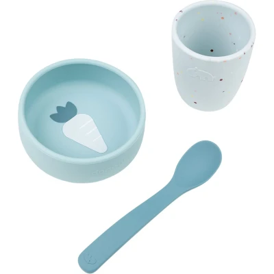 Afbeelding van Done By Deer Eetset First Meal Set Silicone Blue