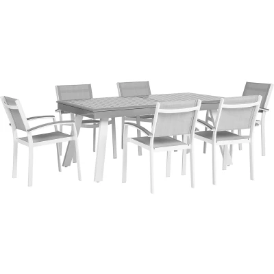 Afbeelding van Beliani PERETA Tuinset voor 6 Grijs Polyester