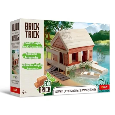 Afbeelding van Trefl Brick Trick het zomerhuis / bouw met stenen, eco blokken van echte 120 herbruikbaar, creatieve set voor kinderen vanaf 6 jaar
