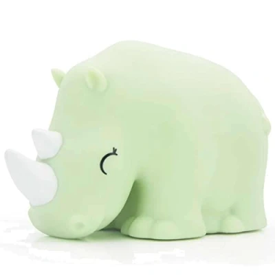 Afbeelding van DHINK Mini nachtlampje neushoorn nachtlamp voor baby en kinderkamer met timer kleurverandering DHINK477 01