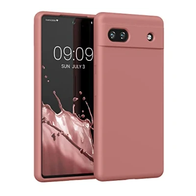 Afbeelding van kwmobile telefoonhoesje geschikt voor Google Pixel 6a Hoesje met siliconen coating Smartphone case in winter roze
