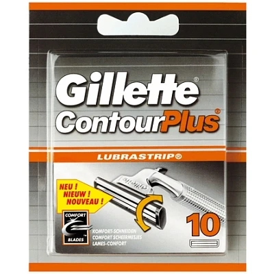Afbeelding van Gillette ContourPlus Scheermesjes (10 Stuks) Voor Mannen, Met Lubrastrip, 3 Mesjes, Navulmesjes, Past In Brievenbus