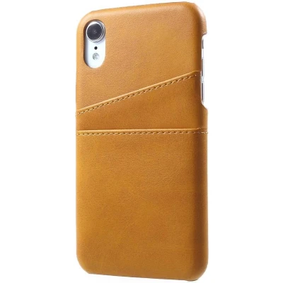 Afbeelding van Casecentive Leren Wallet back case iPhone XR tan