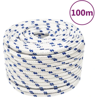 Afbeelding van Boot touw 14 mm 100 m polypropyleen wit