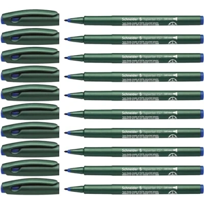 Afbeelding van fineliner Schneider Topwriter 157 0,8 mm blauw doos met 10 stuks