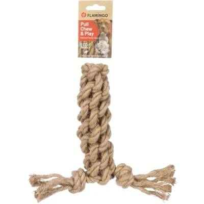Afbeelding van Flamingo Hondenspeelgoed Trektouw Met 2 Knopen 28CM