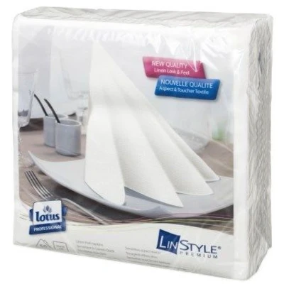 Afbeelding van Tork Linstyle dinerservetten 1/4 vouw wit 40cm (600 stuks)