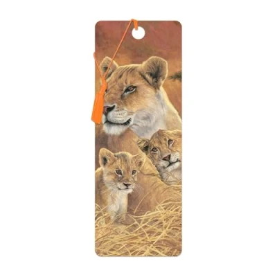 Afbeelding van 3D LiveLife bladwijzer moeder van Deluxebase Wolf met lenzen gelicentieerd door de gerenommeerde kunstenaar Lucie Bilodeau