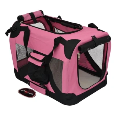 Afbeelding van Jack And Vanilla Kennels Travel Plooibare Kennel Roze 49x34x34cm 43/4003 179541