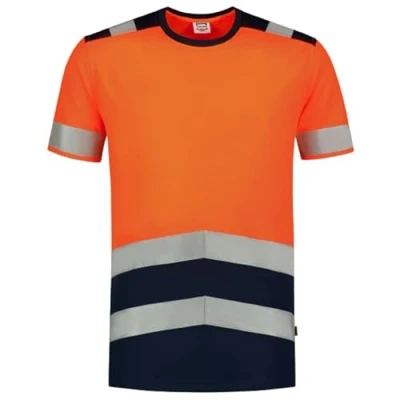 Afbeelding van Tricorp 103006 T shirt High Vis Bicolor Fluo Rood/Inkt L