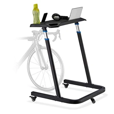 Afbeelding van Relaxdays Bureautafel hoogte verstelbaar laptoptafel fietstrainer bureau lessenaar