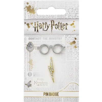 Afbeelding van Harry Potter Glasses &amp; Lightning Bolt Pin Badge