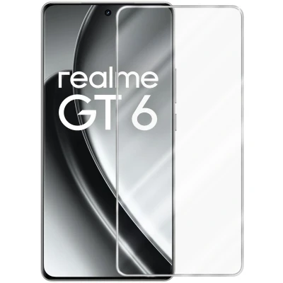 Afbeelding van Cadorabo Screenprotector geschikt voor Realme GT6 Pantser film Beschermende in KRISTALHELDER Geharde (Tempered) display beschermglas 9H hardheid met 3D Touch