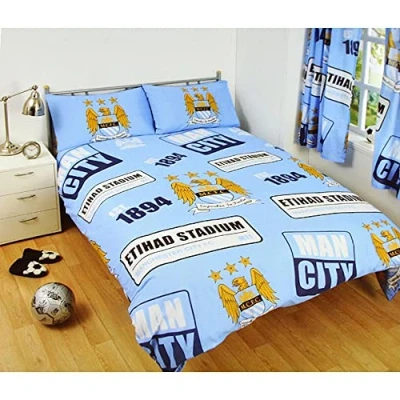 Afbeelding van Manchester City Officiële beddengoedset voor tweepersoonsbed, meerkleurig