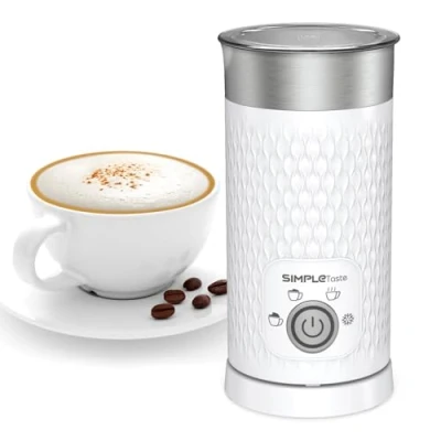 Afbeelding van SIMPLETASTE elektrische melkopschuimer, 4 in 1 automatische cappuccinator voor warme en koude melk, melkschuim, verwarmen, uitschakeling