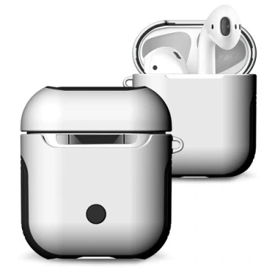 Afbeelding van AirPods 1/2 hoesje soft grip hard case wit Schokbestendig