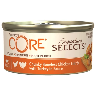 Afbeelding van Wellness Core Signature Selects Chunky 79 g Kattenvoer Kip&amp;Kalkoen