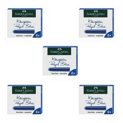 Afbeelding van FABER CASTELL 205082 standaard inktpatronen, koningsblauw, 30 stuks