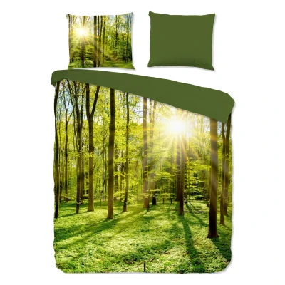Afbeelding van Pure Dekbedovertrek &quot;bomen in het bos&quot; Groen (240x200/220 cm) Microfiber