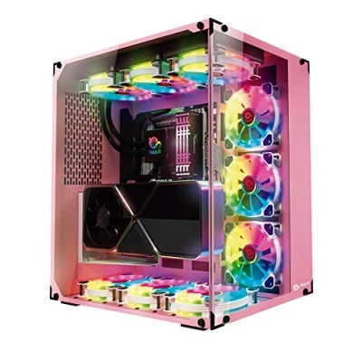 Afbeelding van ATX Semi toren doos Talius CRONOS Roze