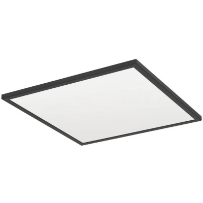 Afbeelding van EGLO Rovito LED Opbouw Plafondlamp Vierkante Badkamer Verlichting Zwart Wit Kunststof Warm Koel IP44, 50x50 cm