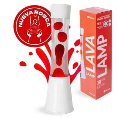 Afbeelding van Fisura lava Lamp rode witte voet
