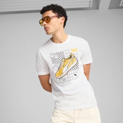 Afbeelding van Puma Graphics TEE Tshirt print, Heren, Maat: XS, White