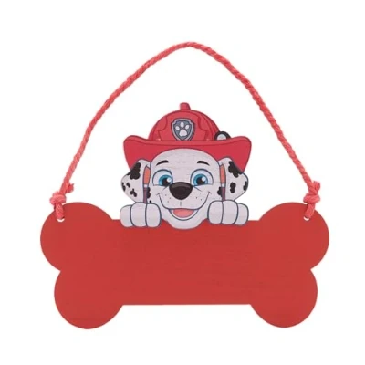 Afbeelding van Widdop Paw Patrol Marshall houten bord om op te hangen, voor slaapkamer, cadeau kinderen, rood