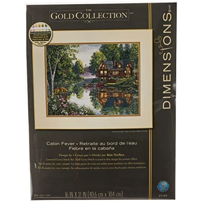 Afbeelding van Dimensions borduurpakket Huis aan waterkant borduren 35183 Gold Collection