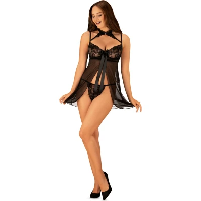 Afbeelding van Obsessive Elizenes babydoll &amp; thong S/M