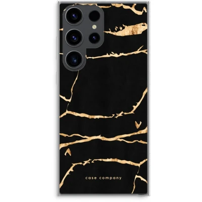Afbeelding van Case Company® hoesje geschikt voor Samsung Galaxy S23 Ultra Gouden marmer Soft Cover Telefoonhoesje Bescherming aan alle Kanten en Schermrand