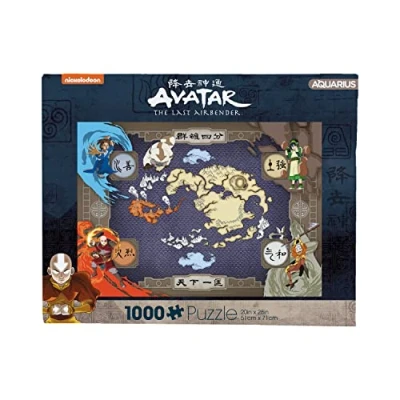 Afbeelding van AQUARIUS Avatar Kaart Puzzel (1000 stukjes Jigsaw Puzzel) Officieel gelicentieerd Avatar: The Last Airbender Merchandise &amp; Collectibles Glare Free Precision Fit Virtually No Puzzle Dust 50 x