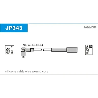 Afbeelding van JANMOR JP343 Bougiekabelset