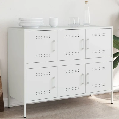 Afbeelding van Dressoir 100,5x39x79 cm koudgewalst staal wit