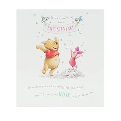 Afbeelding van UK Greetings Mooie doopwenskaart doopkaart Winnie de Poeh Disney voor jongens meisjes, meerkleurig, (677089 0 1), 159 x