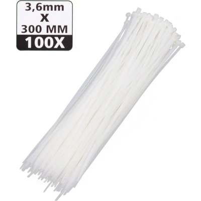 Afbeelding van Hofftech Tie Ribs 3.6 x 300 mm Wit 100 stuks