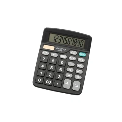 Afbeelding van Genie 220MD 10 cijferige dual power bureaurekenmachine (zonne energie en accu), 1 stuk, compact design, zwart