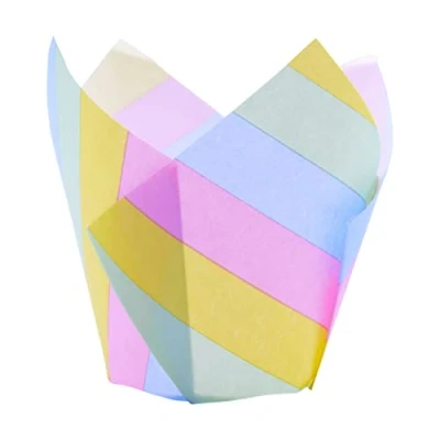Afbeelding van PME Muffin Cups Regenboog Strepen 24st