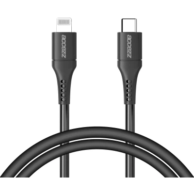 Afbeelding van Accezz Kabel geschikt voor Lightning naar USB C 1 meter Snellader &amp; Datasynchronisatie Oplaadkabel iPhone 11/12/13/14 Zwart