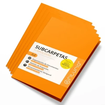 Afbeelding van Map karton A4, mappen voor documenten 180g, classificatiemap documenten, verpakking van 50 stevige in verschillende kleuren kantoor en archivering Ofituria (oranje)