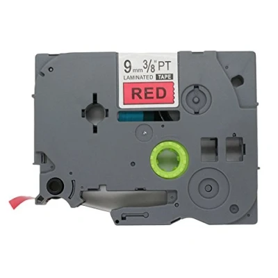 Afbeelding van BROVACS Labeltape zwart op rood compatibel met Brother P Touch TZ 421 TZe 9 mm OPA1142
