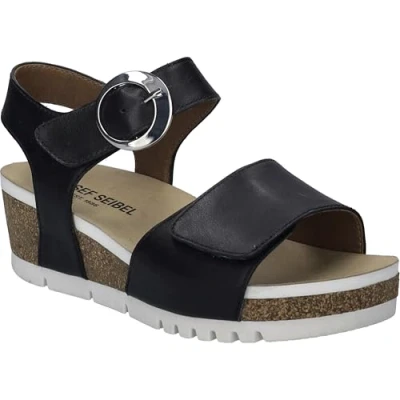 Afbeelding van Josef Seibel Quinn 16 Sandalen met plateauzool, Dames, Maat: 40, Schwarz Schoenen