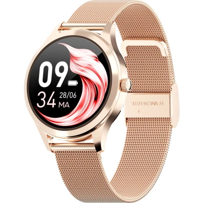 Afbeelding van Actyve Smartwatch Dames Rosé Goud Apple &amp; Android Stappenteller Full Touchscreen