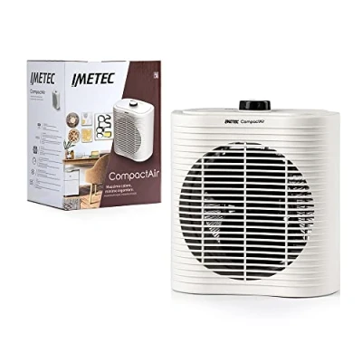 Afbeelding van Imetec Compact Air, kleine en krachtige ventilatorkachel, elektrische verwarming, 2000 W, geïntegreerde handgreep, instelbare temperatuur, vorstbeschermingsfunctie, oververhittingsbeveiliging