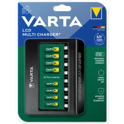 Afbeelding van 8 voudige VARTA Multi snellader voor NiMH AA Mignon, AAA Micro, laden met één as, detectie van defecte cellen